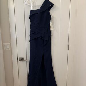 NWT Navy One-Shoulder Maxi Dress
